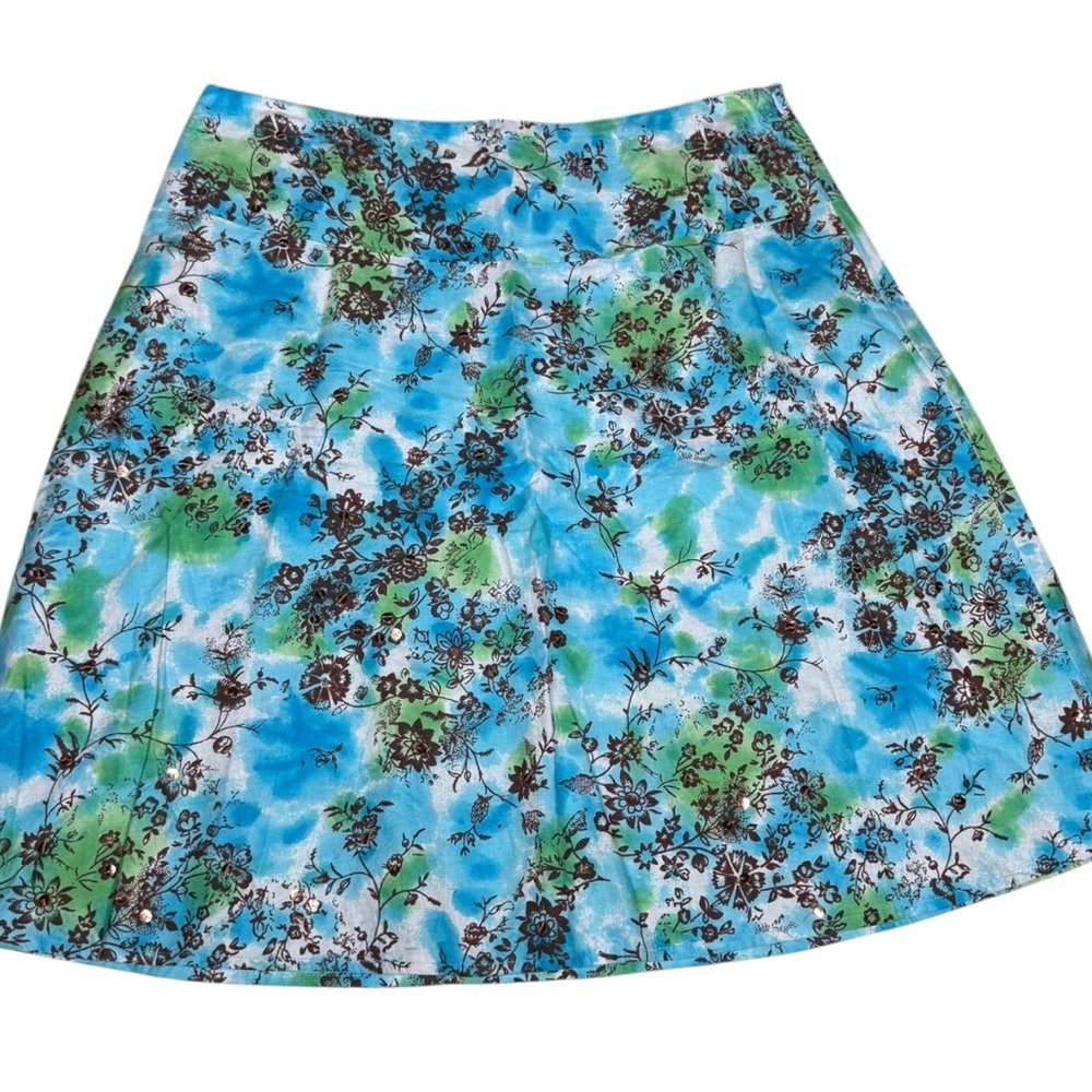 Cha cha‎ vente 90s Floral Skirt A-Line Summer Boho Lightweight Fairycore M